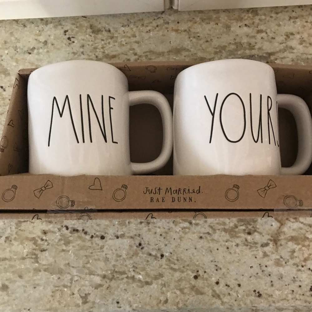 NIB Set of Rae Dunn Mine and yours Mugs